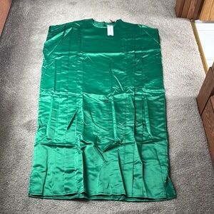 Vonda Oversized Maxi Green Satin Kaftan Dress SIZE M